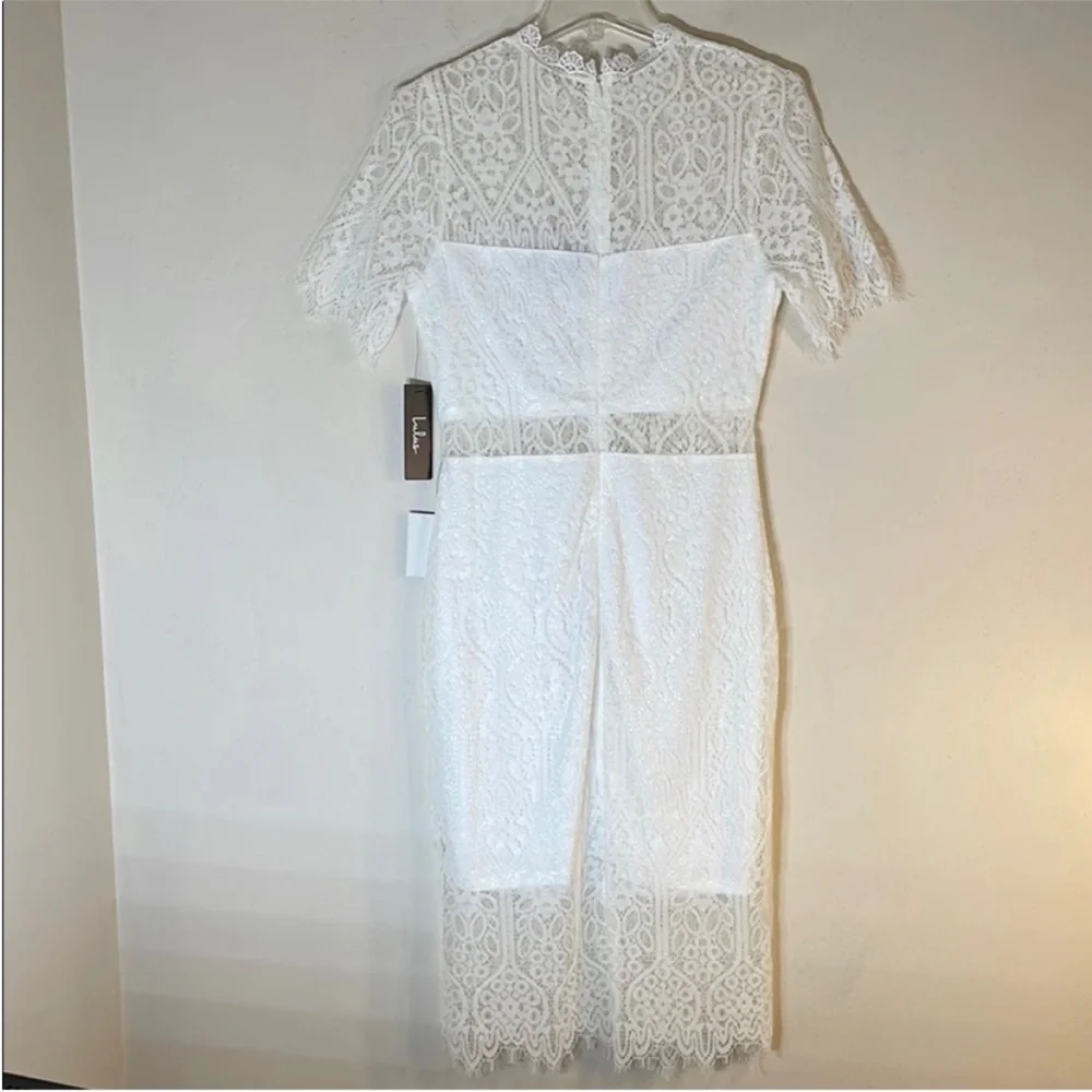 Lulu's Remarkable White Lace Midi Dress. Medium. NWT. - Picture 14 of 15